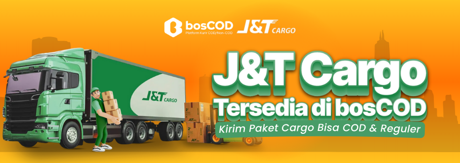J&T Cargo tersedia di bosCOD. Bisa COD dan Non COD (Reguler)