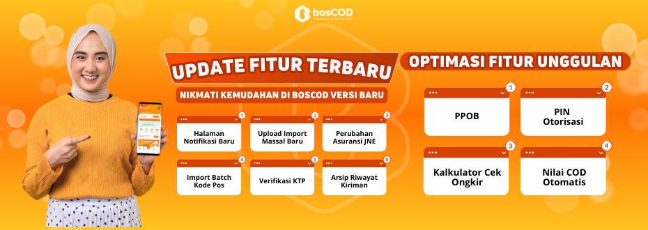 Update Aplikasi bosCOD agar dapat terus menikmati layanan pengiriman terbaik dari bosCOD