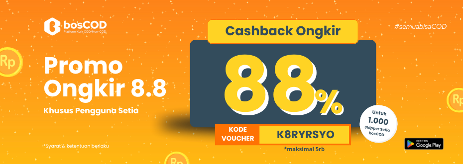 Spesial 8.8 untuk Pengguna Setia: Cashback Ongkir 88% hingga Rp5.000!