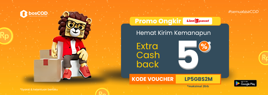 Extra Cashback 5% Lion Parcel di bosCOD Agustus 2025!