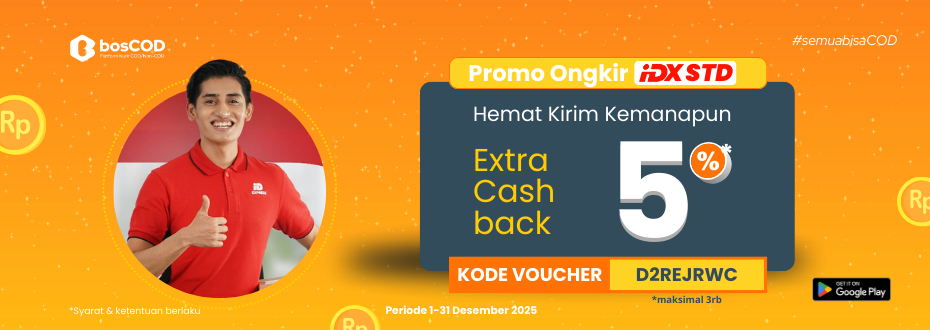 Extra Cashback 5% Khusus Pengiriman ID Express STD di bosCOD Desember 2025!